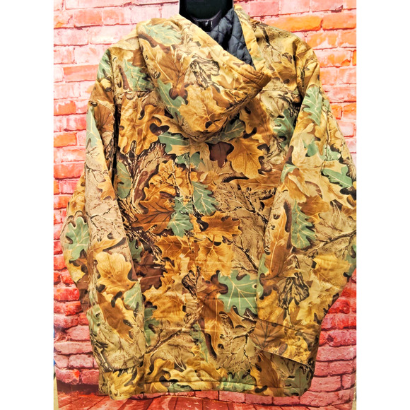 Canyon Guide Outfitters Hunting Jacket Men's Brown Realtree Hooded Button Front - Picture 2 of 9